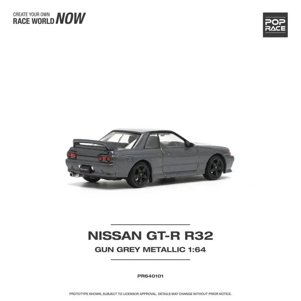 PRE-ORDER Pop Race 1:64 Nissan Skyline GT-R32 GUN GREY METALLIC