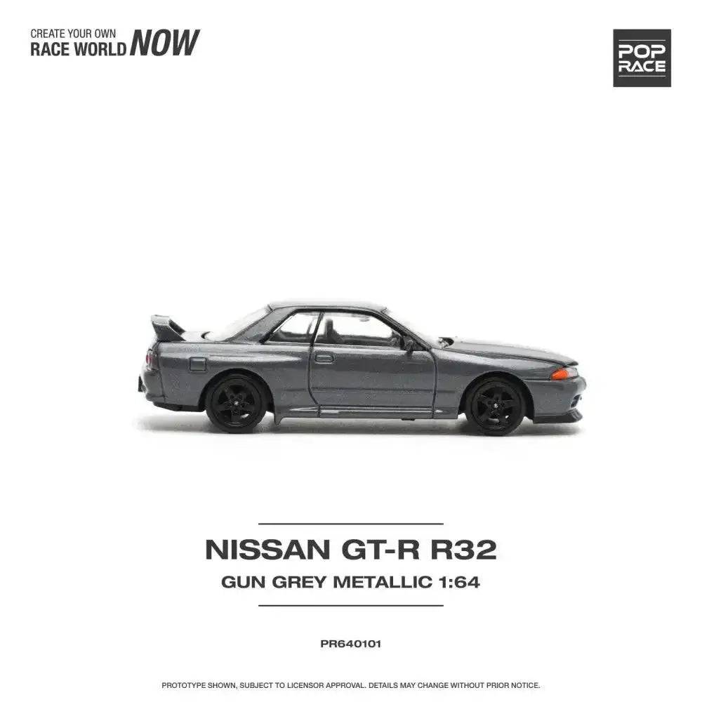 PRE-ORDER Pop Race 1:64 Nissan Skyline GT-R32 GUN GREY METALLIC