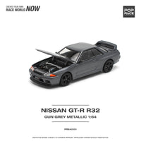 Thumbnail for PRE-ORDER Pop Race 1:64 Nissan Skyline GT-R32 GUN GREY METALLIC