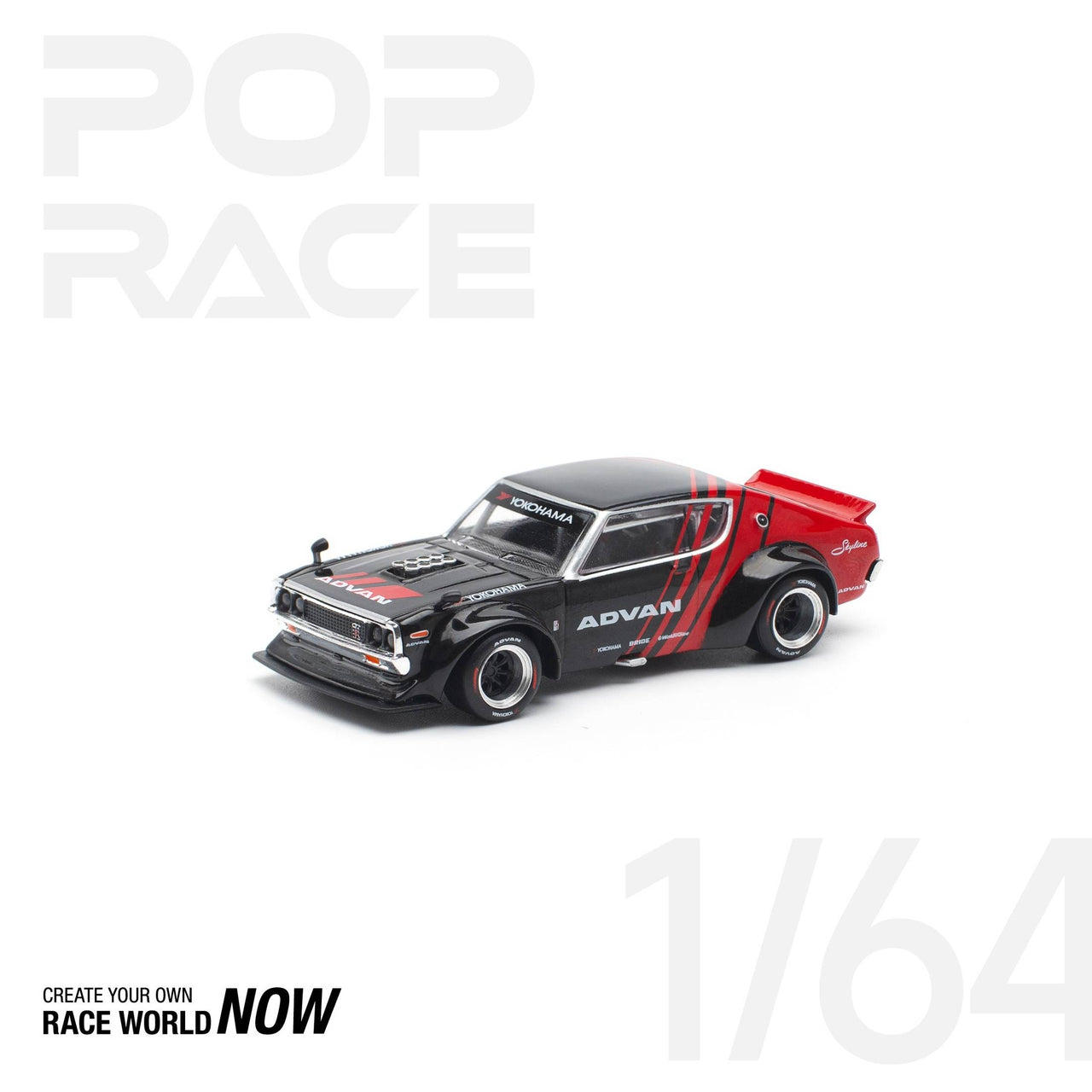 PRE-ORDER Pop Race 1:64 Nissan Skyline GTR DRIFT KENMERI - ADVAN LIVERY