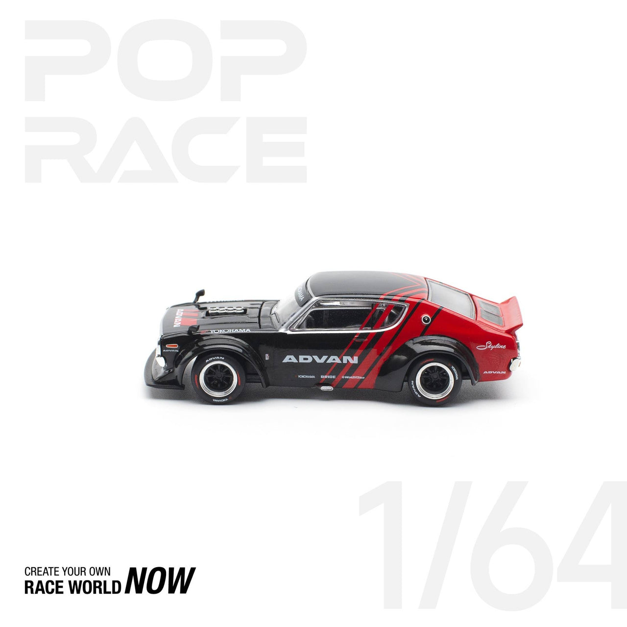 PRE-ORDER Pop Race 1:64 Nissan Skyline GTR DRIFT KENMERI - ADVAN LIVERY