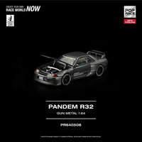 Thumbnail for PRE-ORDER Pop Race 1:64 Nissan Skyline PANDEM R32 GUN METAL