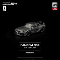 Thumbnail for PRE-ORDER Pop Race 1:64 Nissan Skyline PANDEM R32 GUN METAL