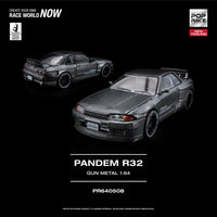 Thumbnail for PRE-ORDER Pop Race 1:64 Nissan Skyline PANDEM R32 GUN METAL