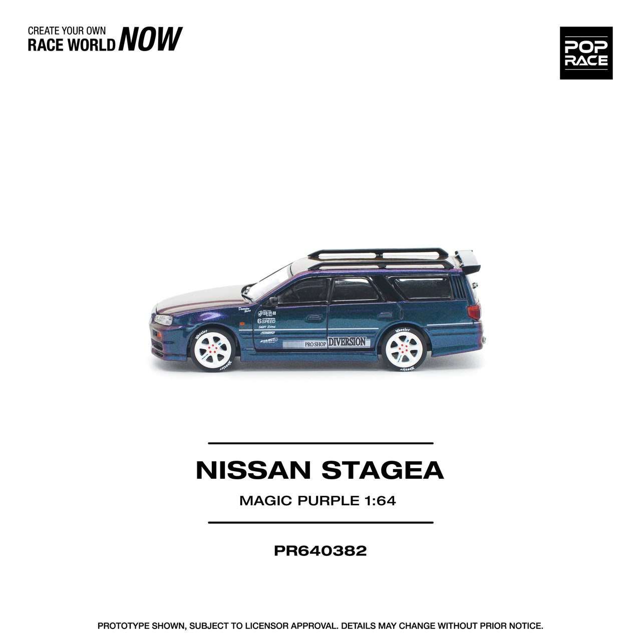 PRE-ORDER Pop Race 1:64 Nissan Stagea Magic Purple