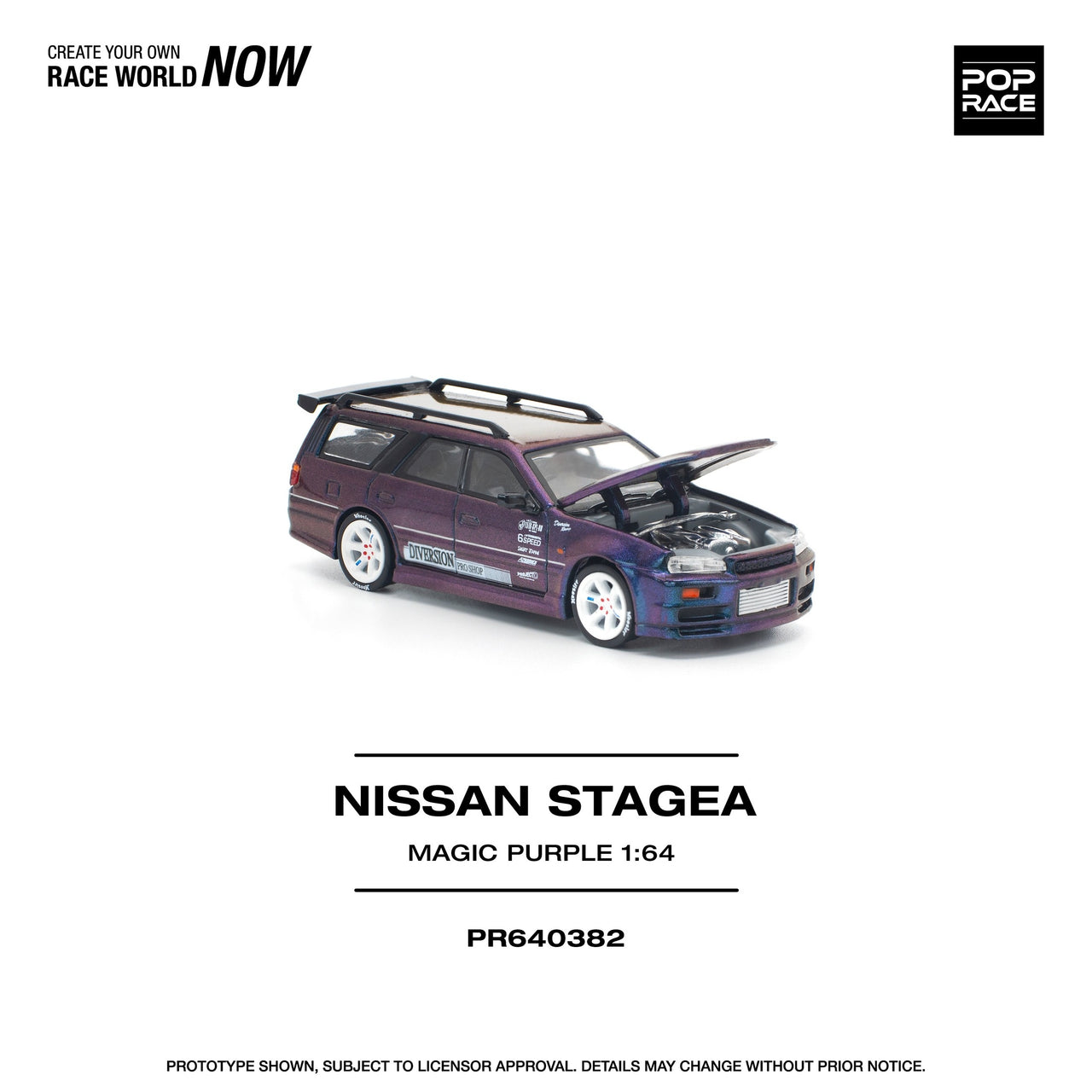 PRE-ORDER Pop Race 1:64 Nissan Stagea Magic Purple