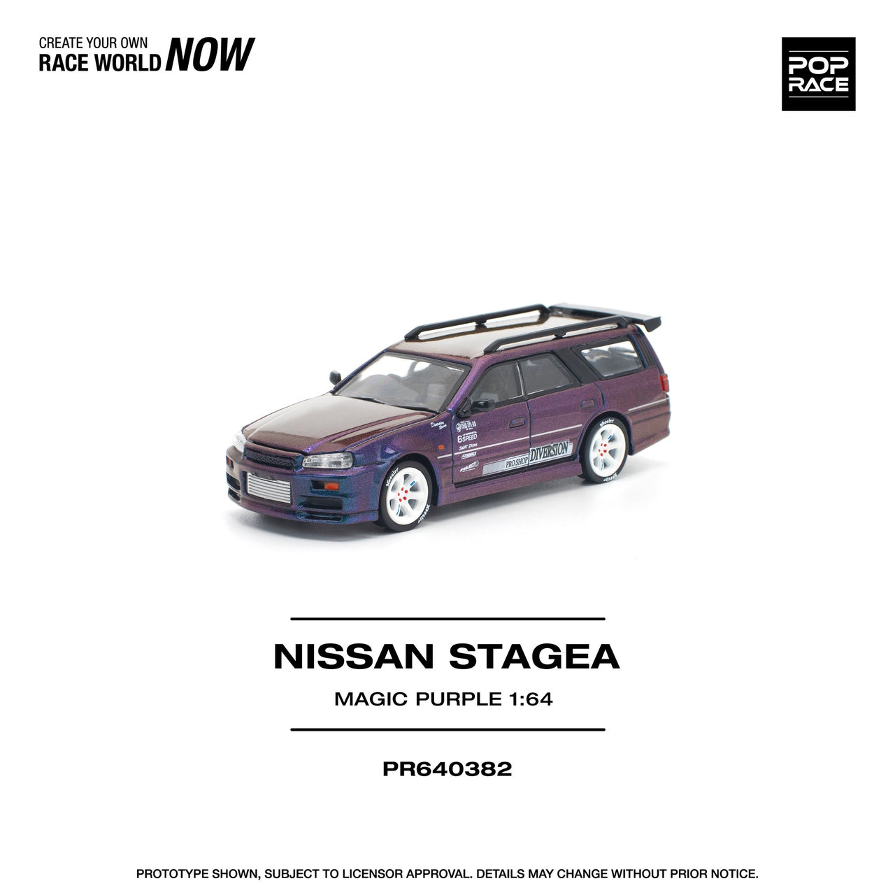 PRE-ORDER Pop Race 1:64 Nissan Stagea Magic Purple