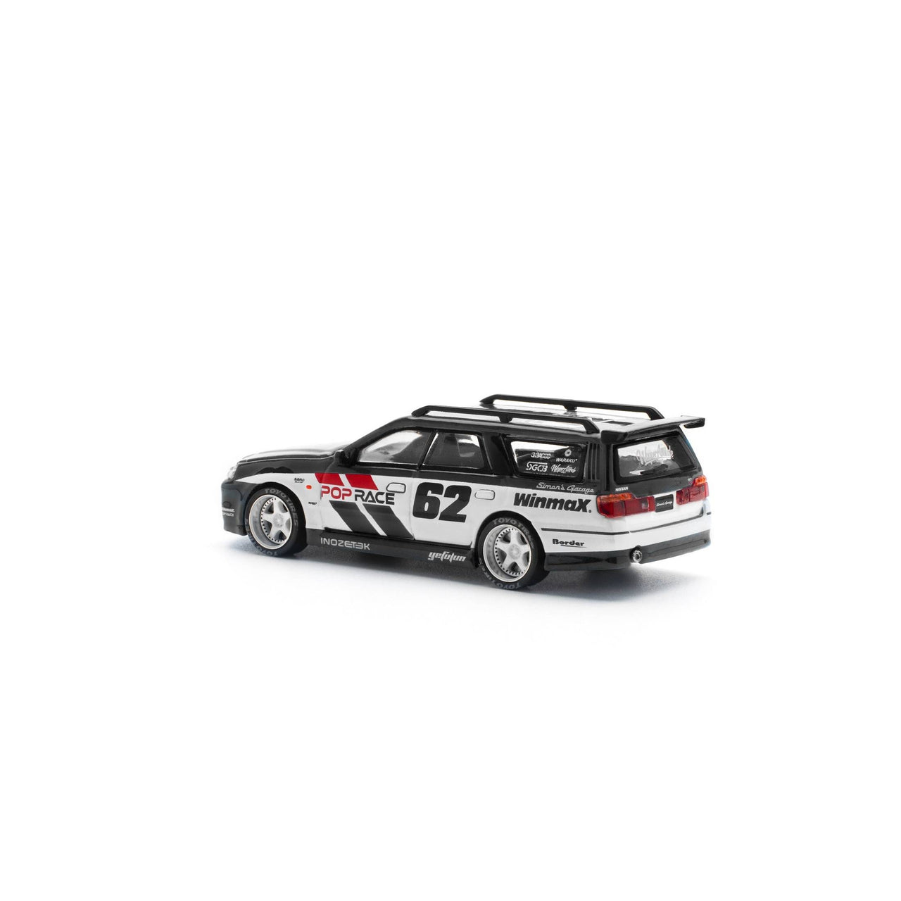 PRE-ORDER Pop Race 1:64 Nissan Stagea Simon's Garage #62 - BLACK