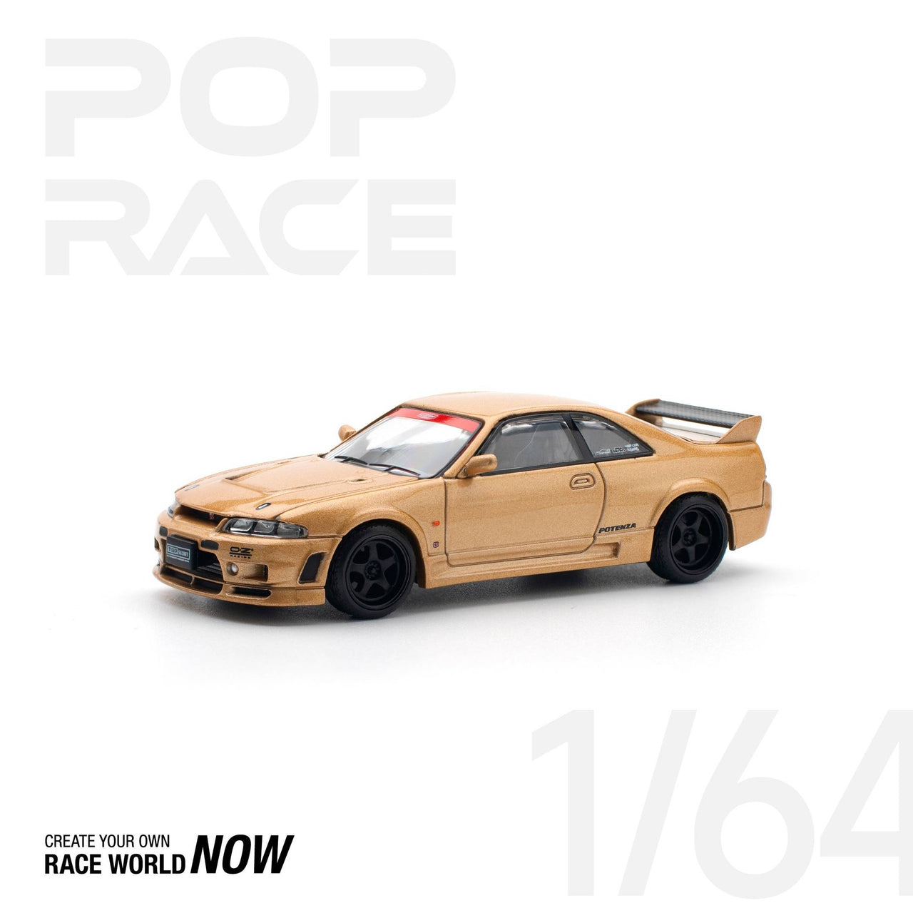 PRE-ORDER Pop Race 1:64 Nissan Top Secret Gold GT-R33