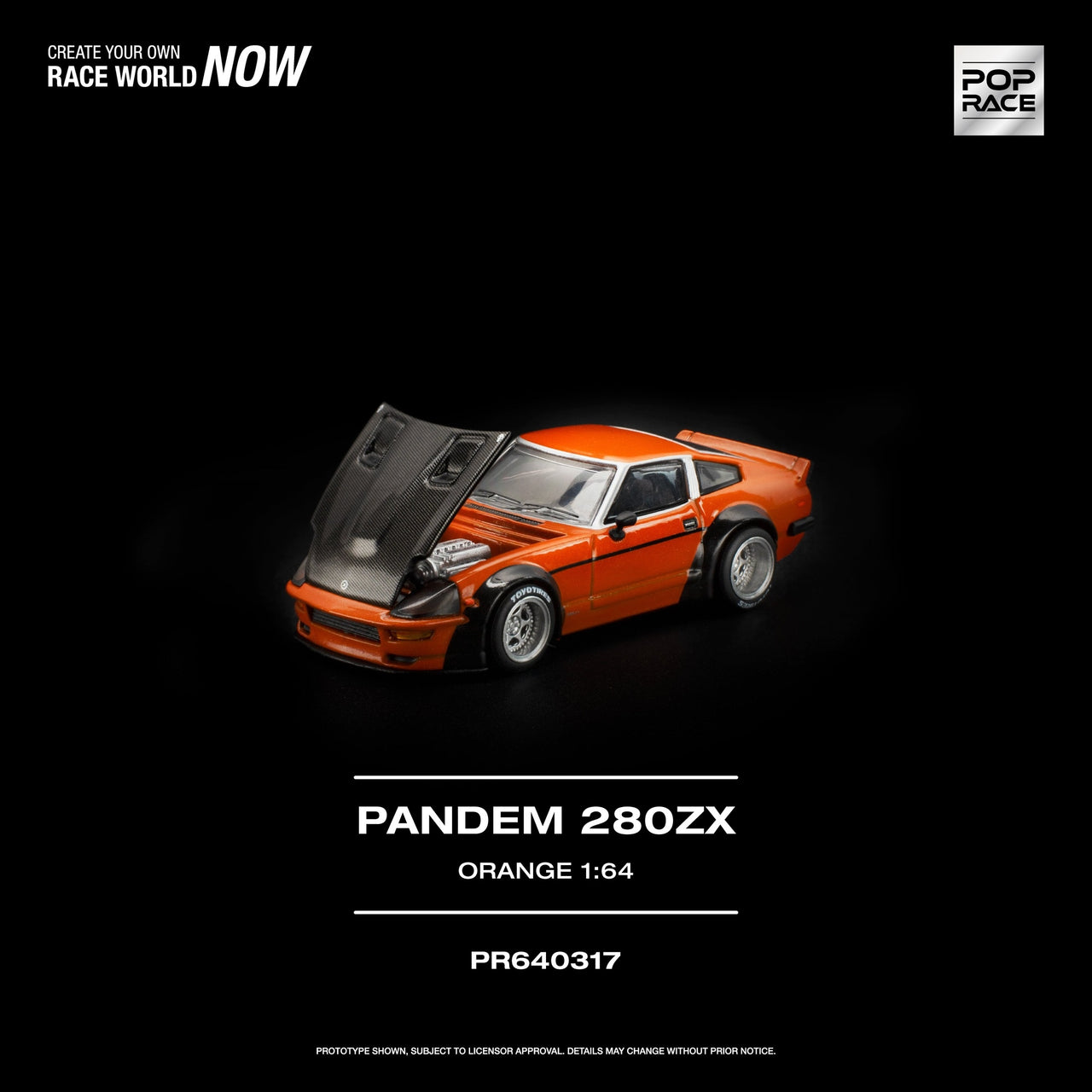 PRE-ORDER Pop Race 1:64 PANDEM 280ZX, ORANGE