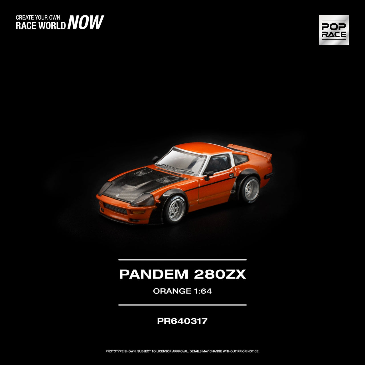 PRE-ORDER Pop Race 1:64 PANDEM 280ZX, ORANGE