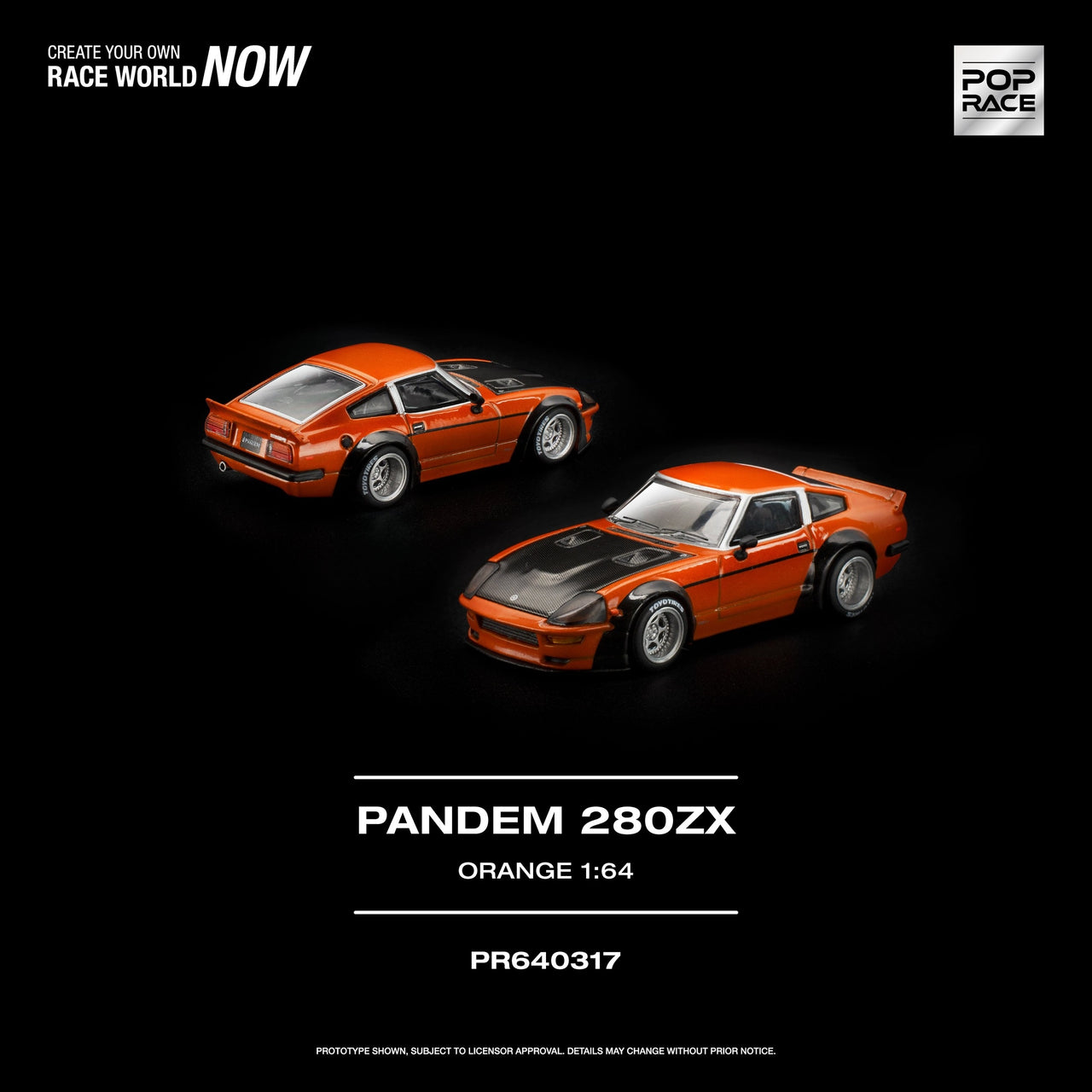 PRE-ORDER Pop Race 1:64 PANDEM 280ZX, ORANGE