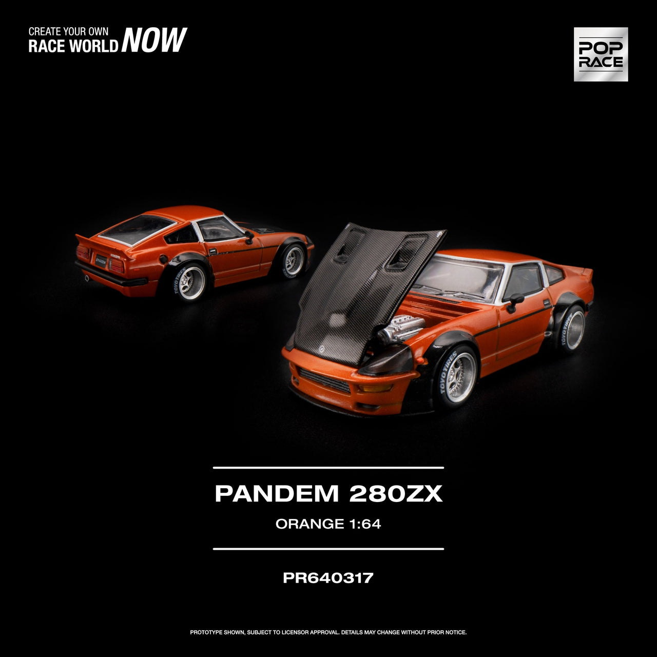 PRE-ORDER Pop Race 1:64 PANDEM 280ZX, ORANGE