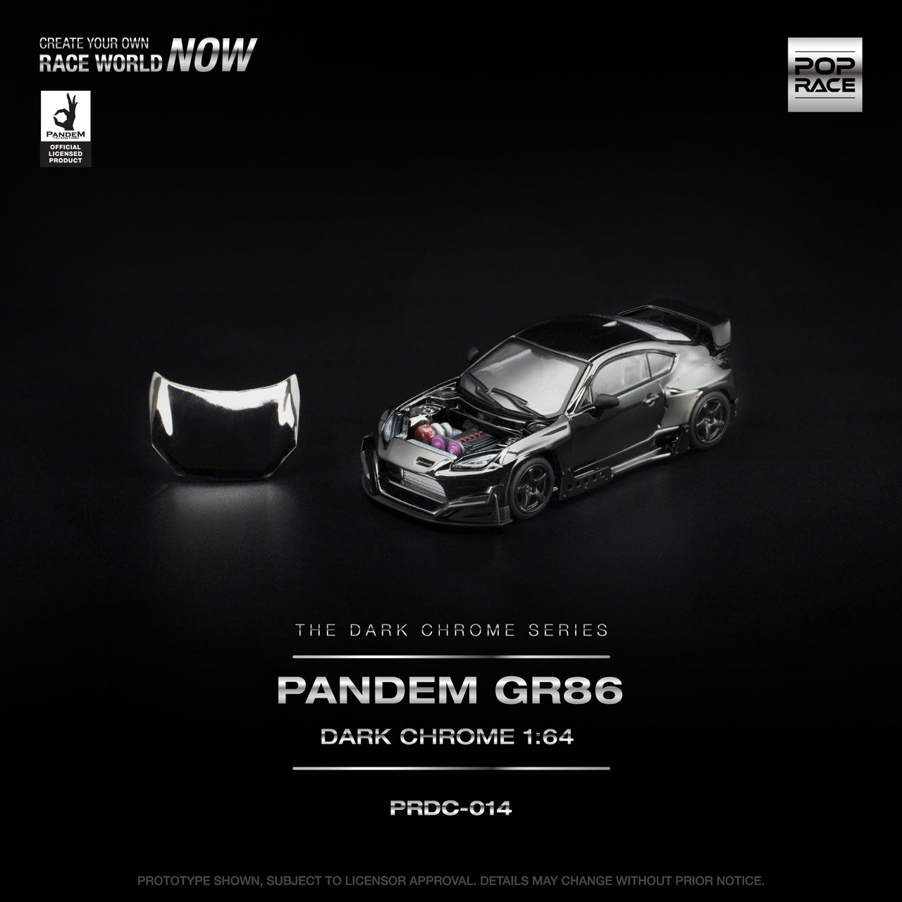 PRE-ORDER Pop Race 1:64 PANDEM GR86 DARK CHROME