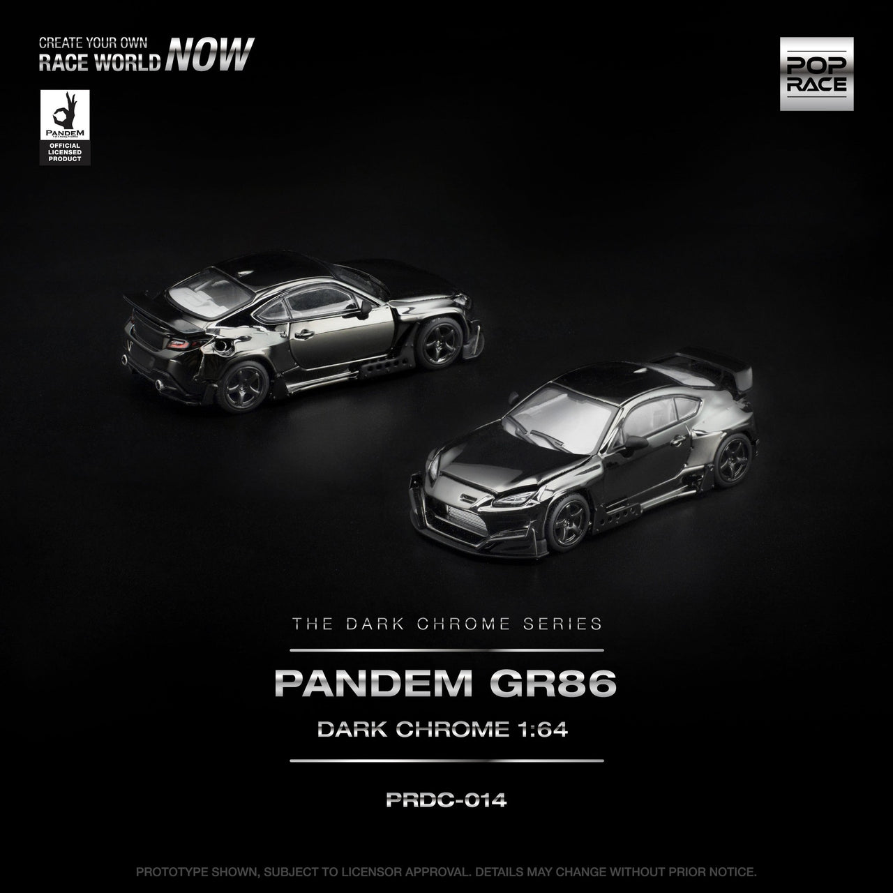 PRE-ORDER Pop Race 1:64 PANDEM GR86 DARK CHROME