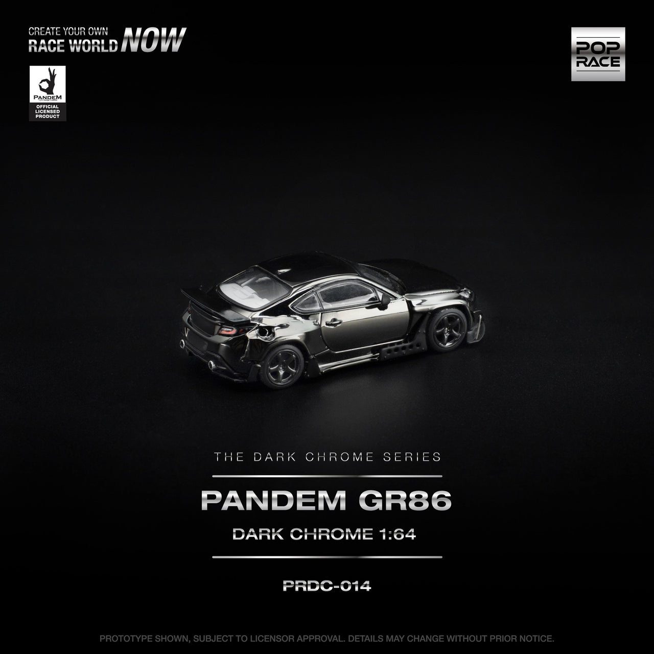 PRE-ORDER Pop Race 1:64 PANDEM GR86 DARK CHROME