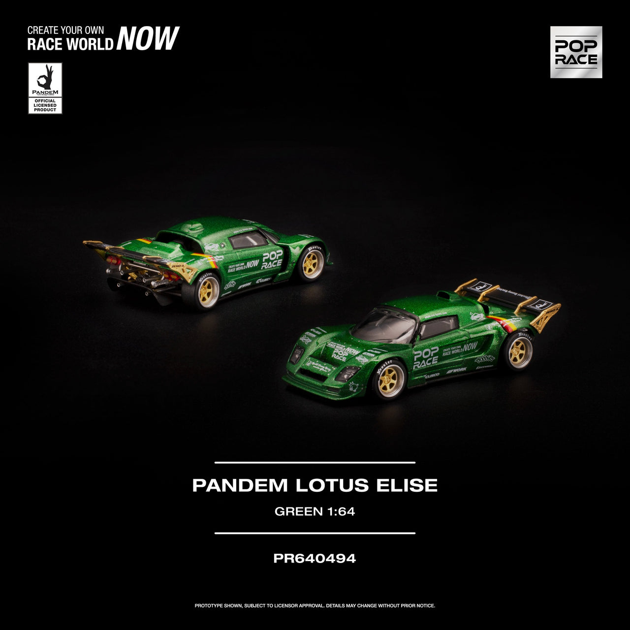 PRE-ORDER Pop Race 1:64 PANDEM LOTUS ELISE GREEN