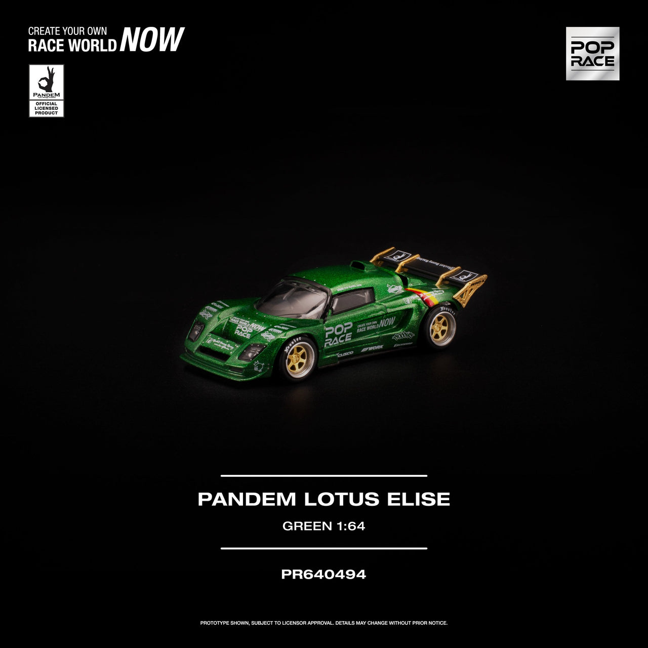 PRE-ORDER Pop Race 1:64 PANDEM LOTUS ELISE GREEN