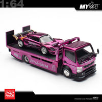 Thumbnail for PRE-ORDER Pop Race 1:64 PANDEM LOTUS ELISE PURPLE CHROME TRUCK SET HEC 2026 Exclusive