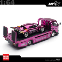 Thumbnail for PRE-ORDER Pop Race 1:64 PANDEM LOTUS ELISE PURPLE CHROME TRUCK SET HEC 2026 Exclusive
