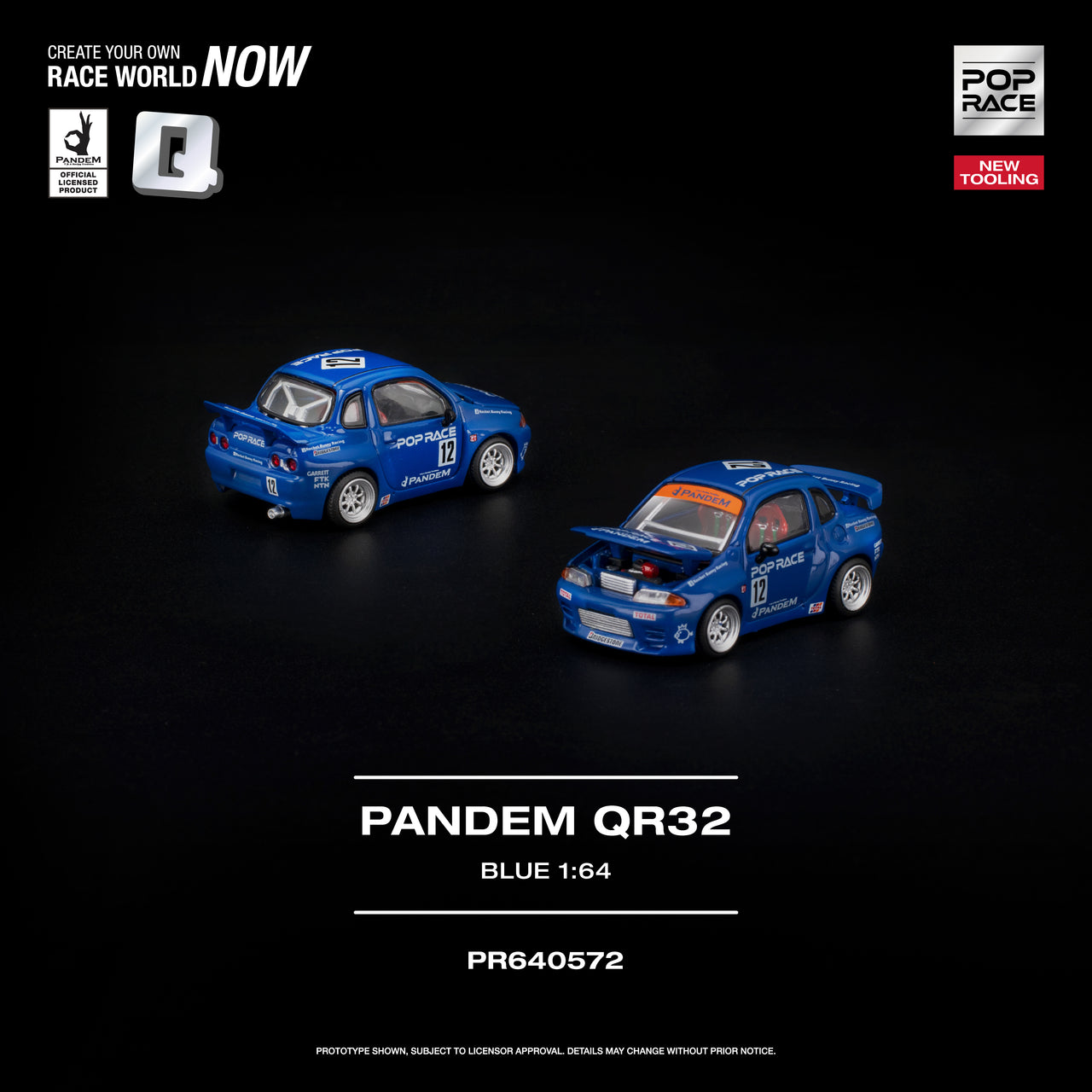 PRE-ORDER Pop Race 1:64 PANDEM QR32 BLUE NEW TOOLING