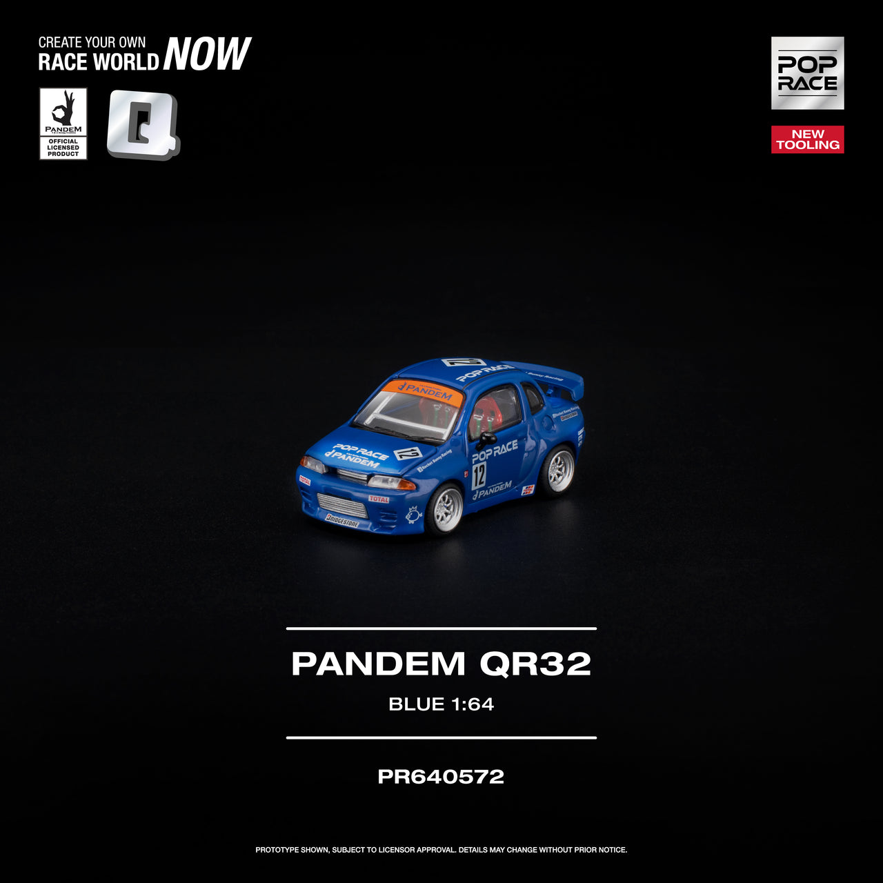 PRE-ORDER Pop Race 1:64 PANDEM QR32 BLUE NEW TOOLING