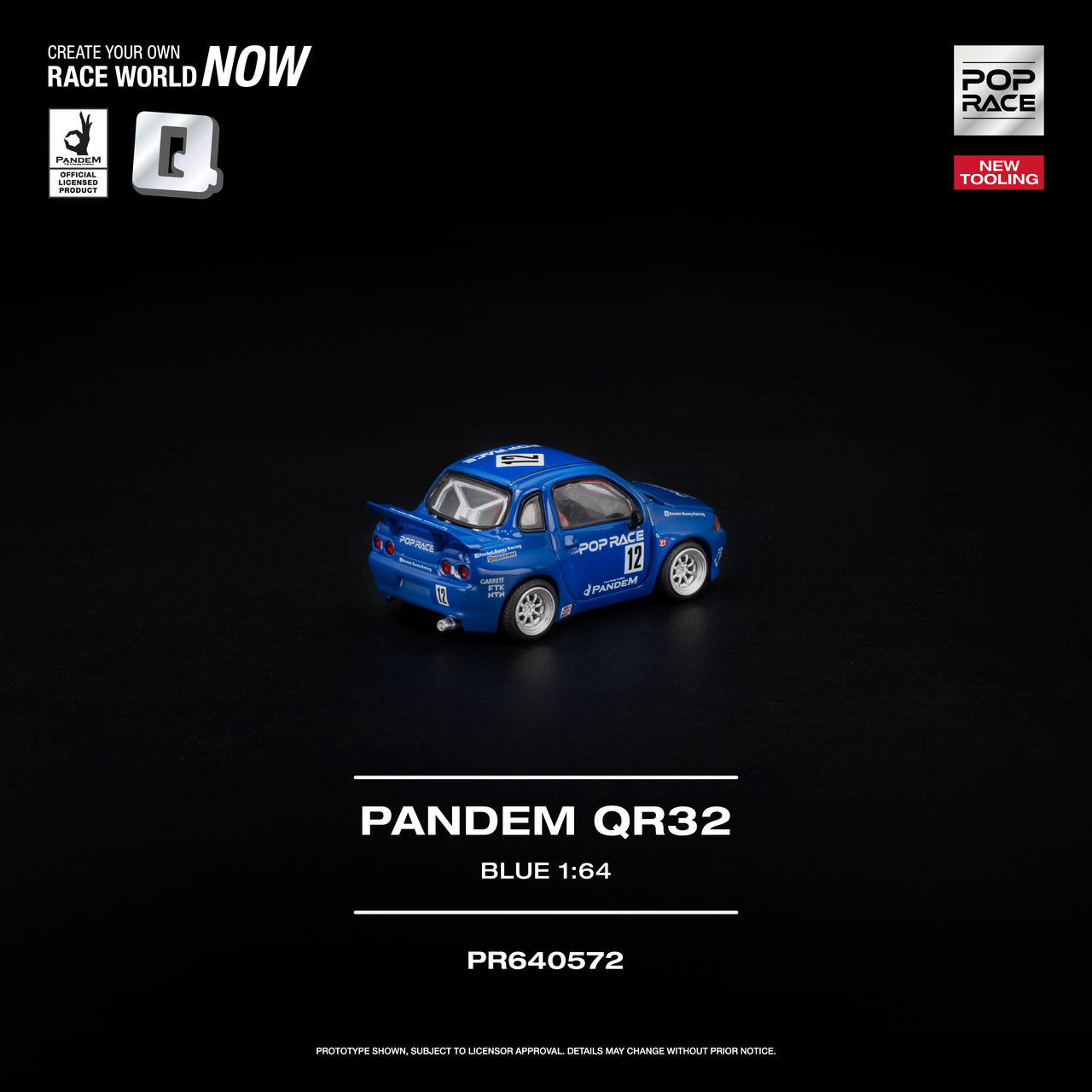 PRE-ORDER Pop Race 1:64 PANDEM QR32 BLUE NEW TOOLING