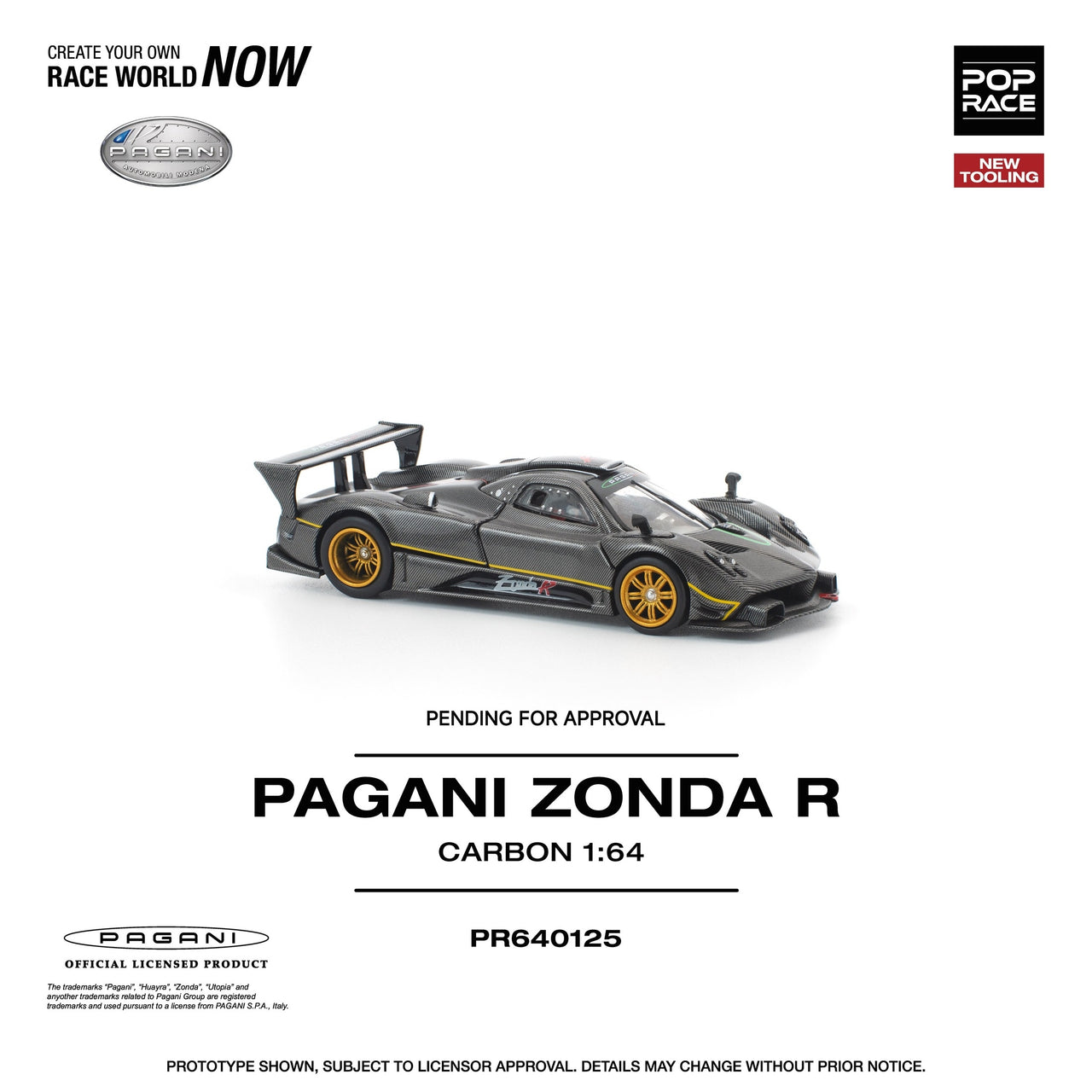 PRE-ORDER Pop Race 1:64 Pagani ZONDA R