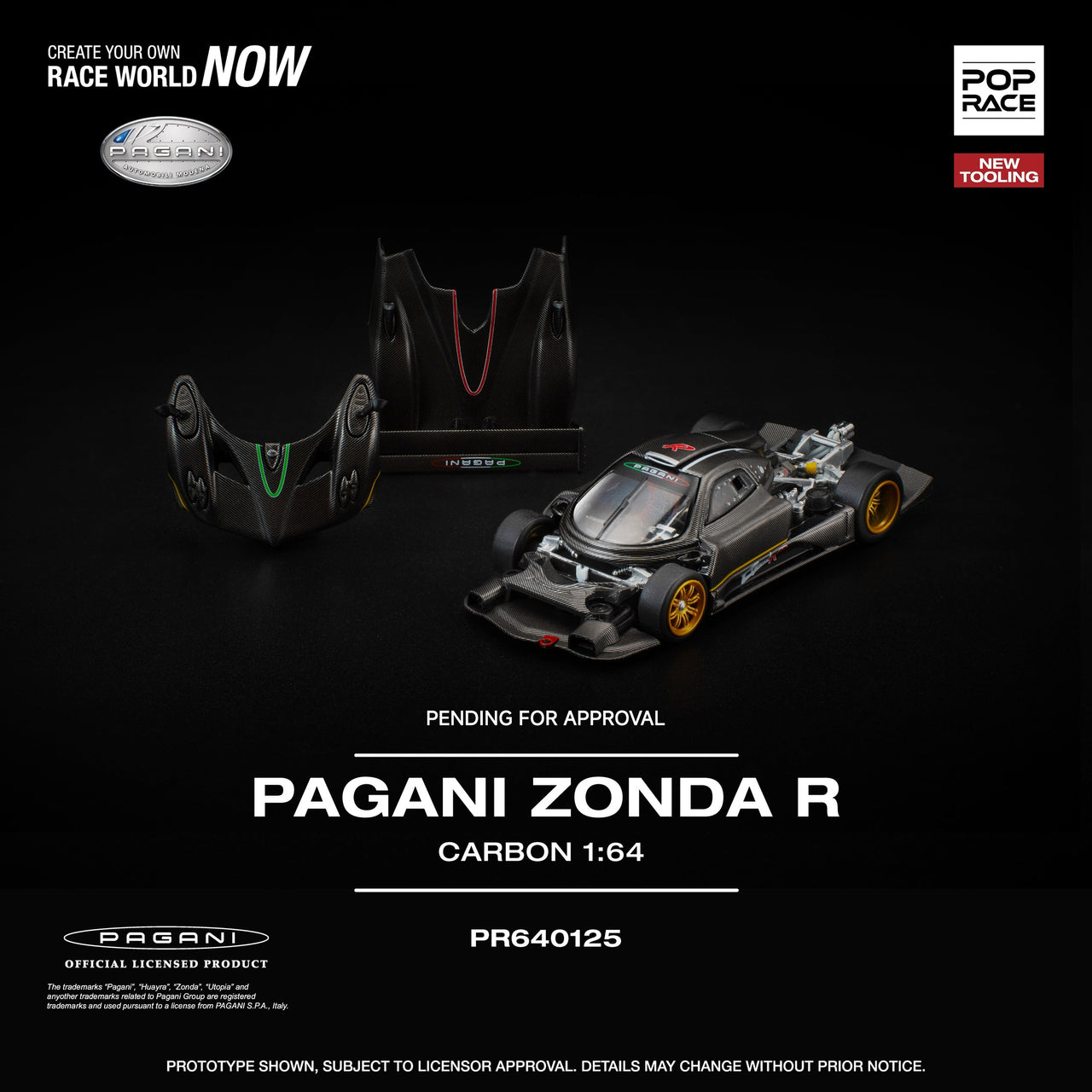 PRE-ORDER Pop Race 1:64 Pagani ZONDA R