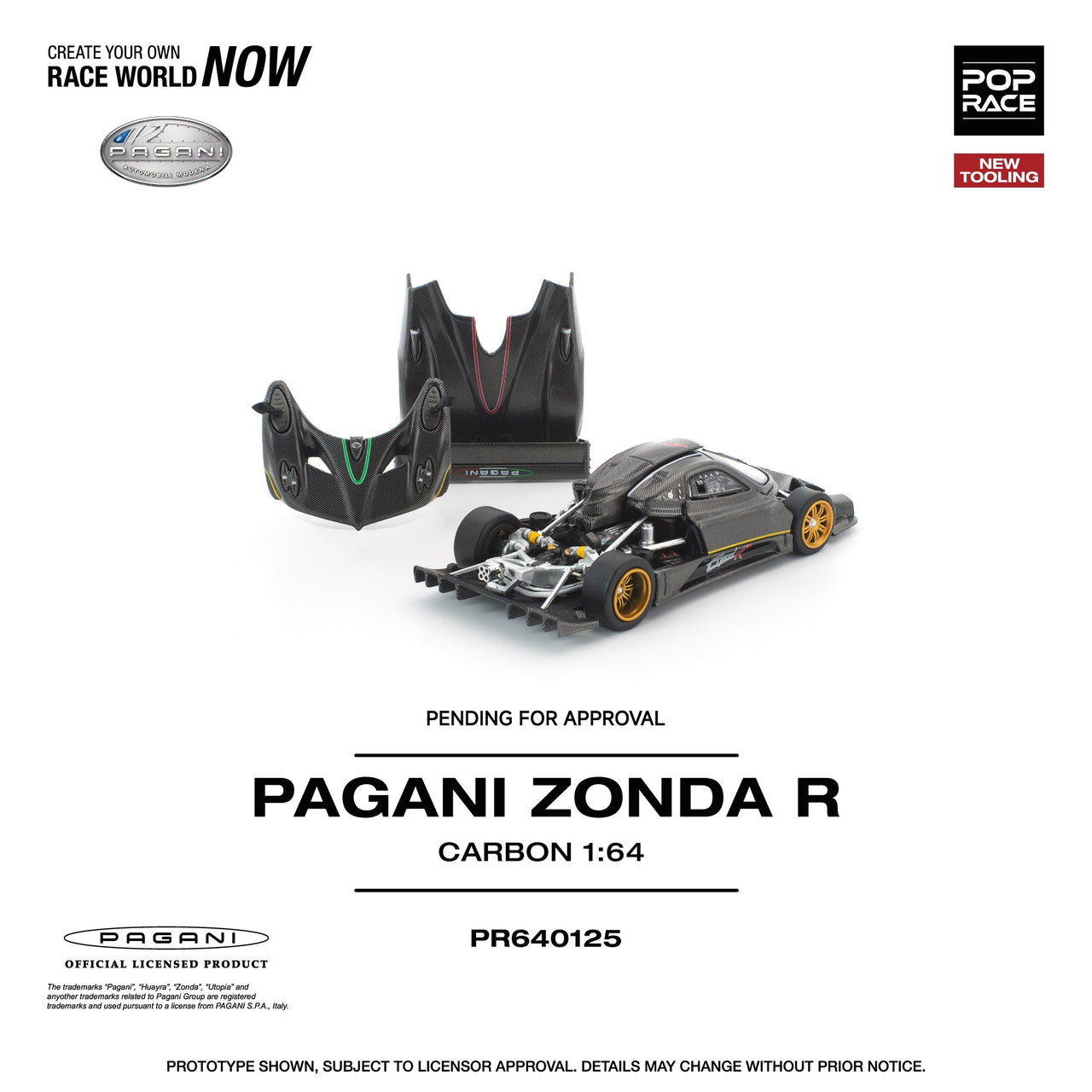 PRE-ORDER Pop Race 1:64 Pagani ZONDA R