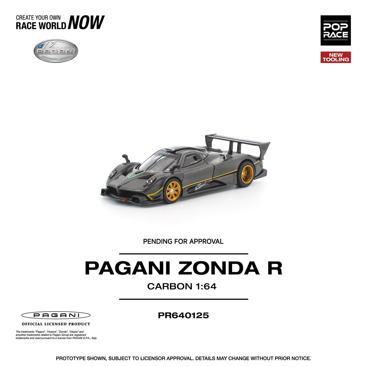 PRE-ORDER Pop Race 1:64 Pagani ZONDA R