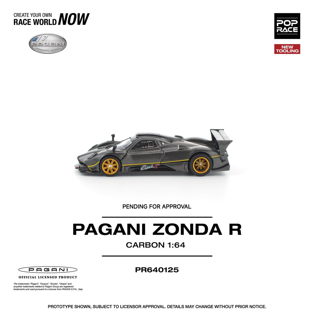 PRE-ORDER Pop Race 1:64 Pagani ZONDA R