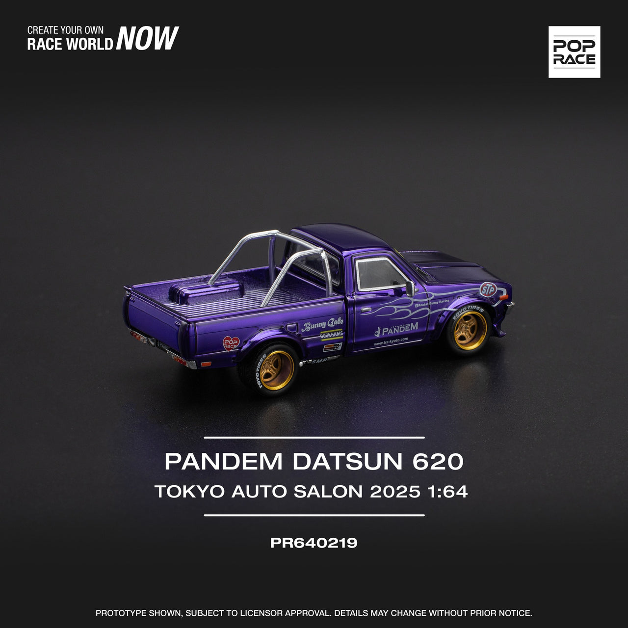 PRE-ORDER Pop Race 1:64 Pandem Datsun 620 2025 Tokyo Auto Salon Exclusive