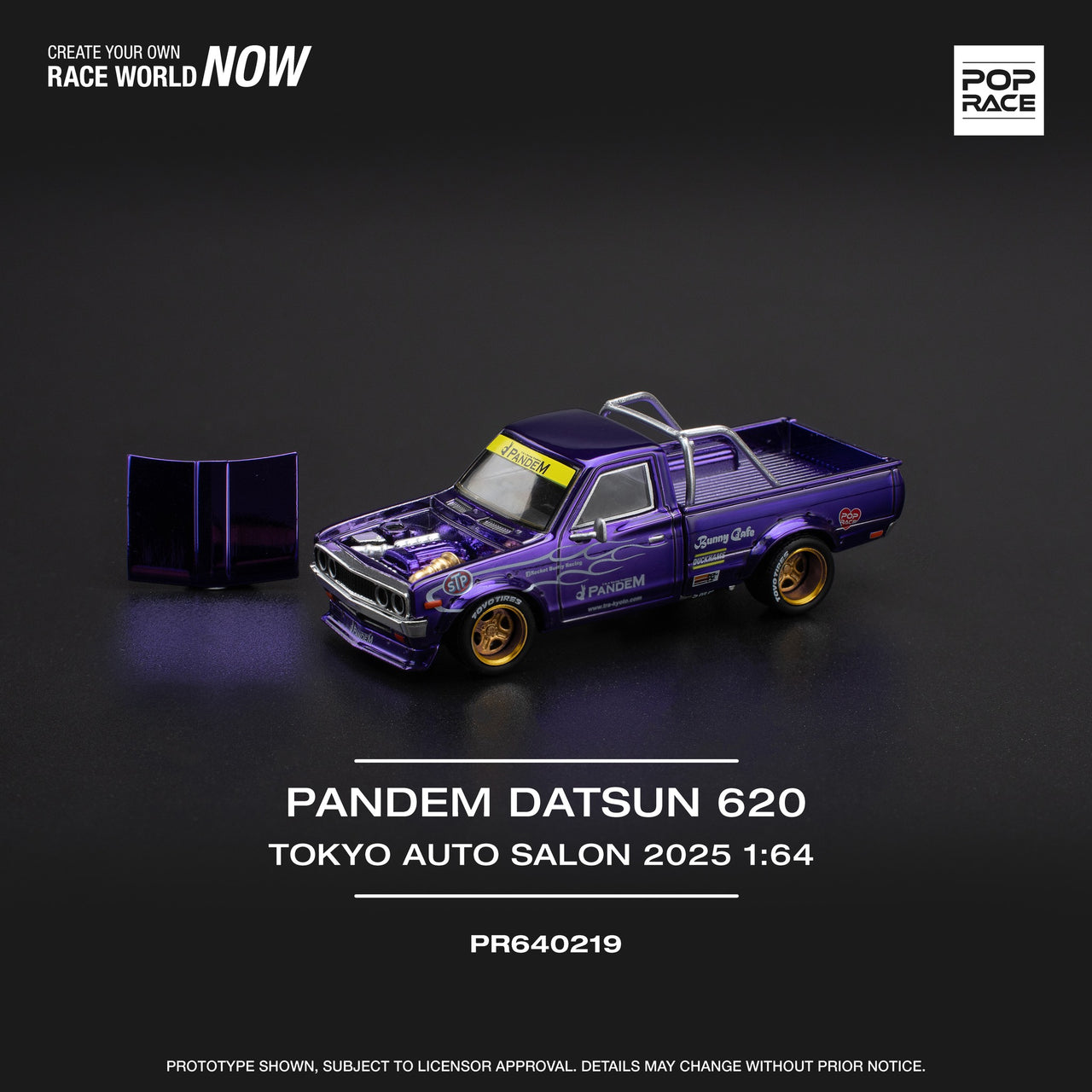 PRE-ORDER Pop Race 1:64 Pandem Datsun 620 2025 Tokyo Auto Salon Exclusive