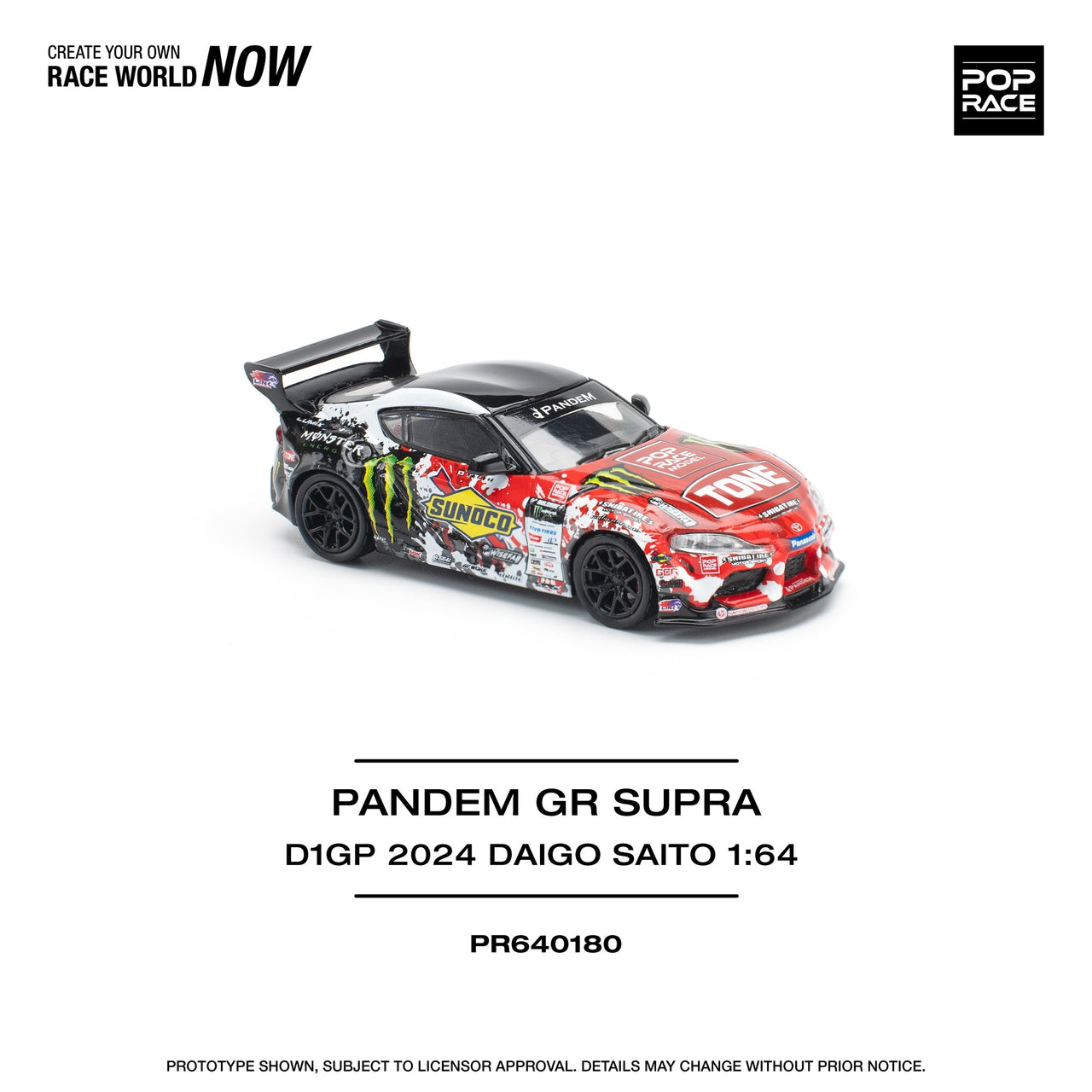 PRE-ORDER Pop Race 1:64 Pandem GR Supra D1GP 2024 DAIGO SAITO