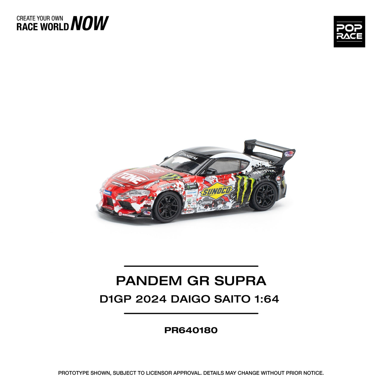 PRE-ORDER Pop Race 1:64 Pandem GR Supra D1GP 2024 DAIGO SAITO