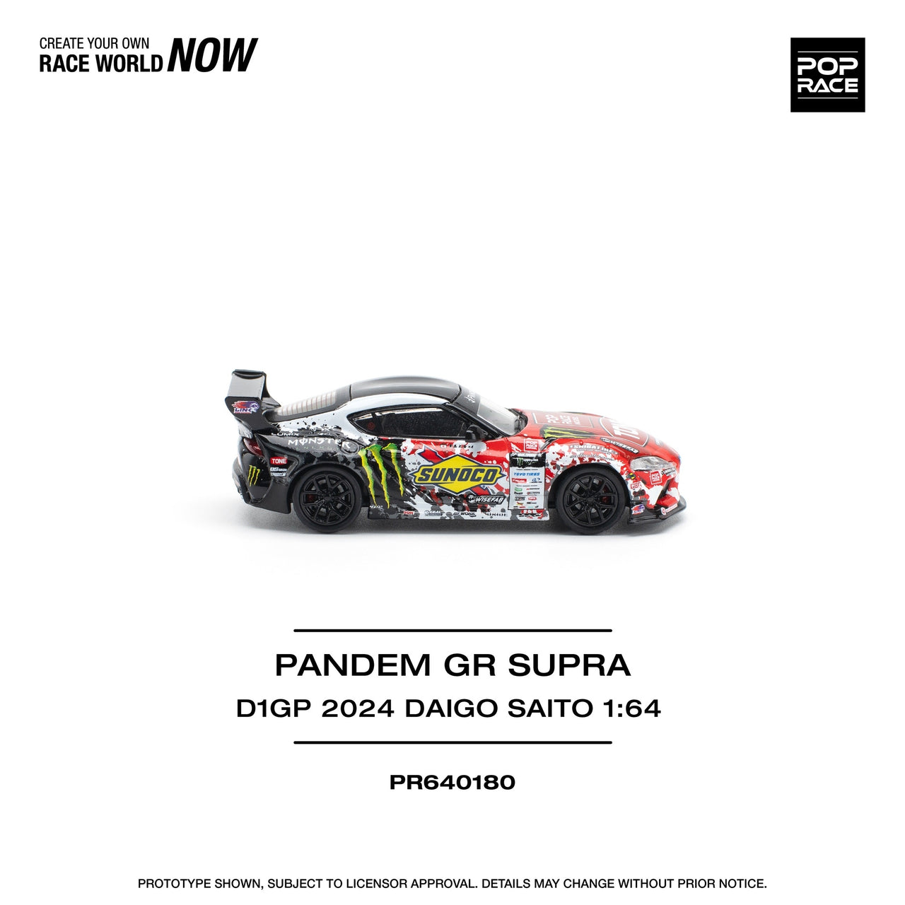 PRE-ORDER Pop Race 1:64 Pandem GR Supra D1GP 2024 DAIGO SAITO