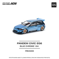 Thumbnail for PRE-ORDER Pop Race 1:64 Pandem Honda Civic EG6 BLUE CHROME