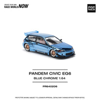 Thumbnail for PRE-ORDER Pop Race 1:64 Pandem Honda Civic EG6 BLUE CHROME