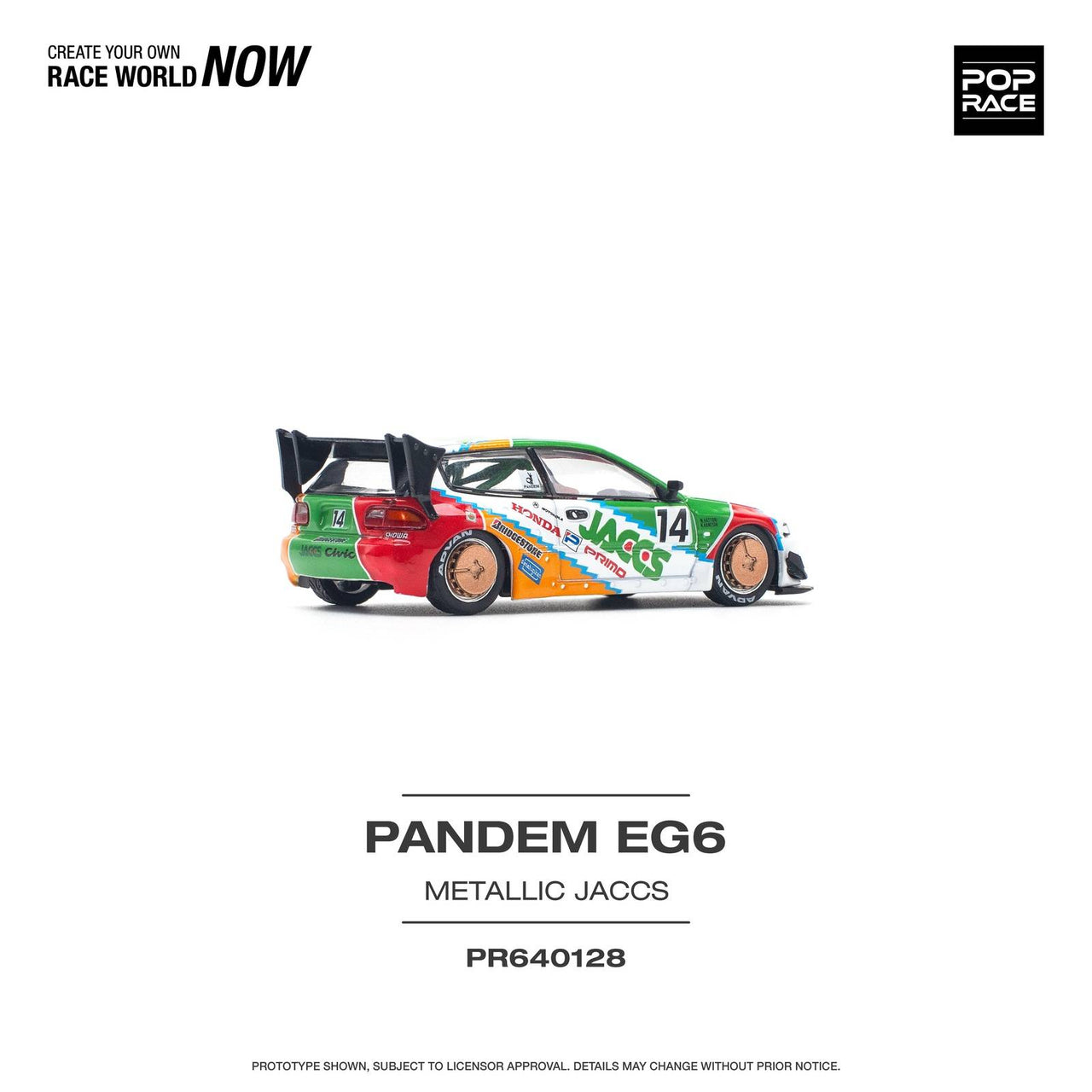 PRE-ORDER Pop Race 1:64 Pandem Honda Civic EG6 v1.5 JACCS