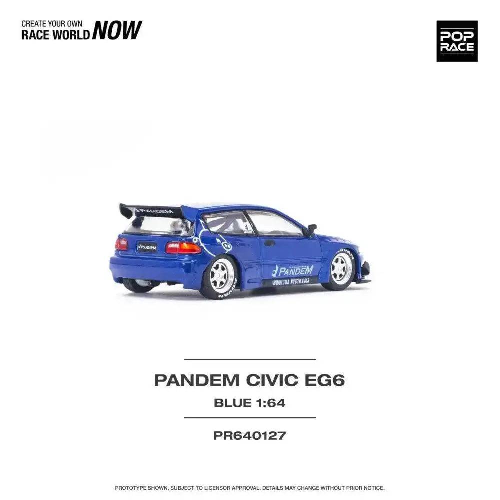 PRE-ORDER Pop Race 1:64 Pandem Honda Civic EG6 v1.5 METALLIC BLUE