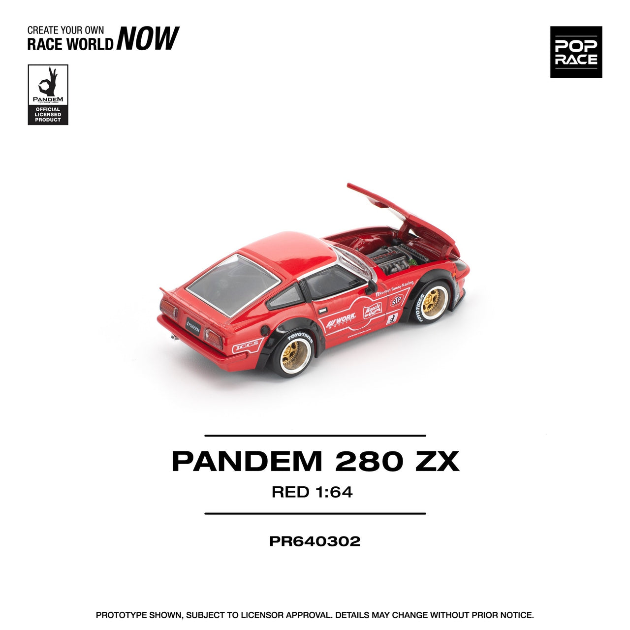 Pop Race 1:64 Pandem Nissan 280ZX Red PR640302 (NEW TOOLING) – Little ...