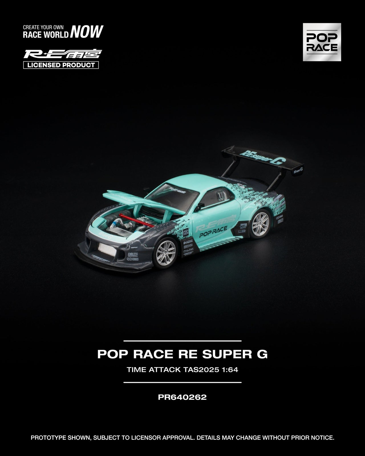 PRE-ORDER Pop Race 1:64 Porsche RE SUPER G TIME ATTACK TAS 2025