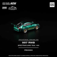 Thumbnail for PRE-ORDER Pop Race 1:64 Porsche RWB 997 Spectraflame Teal Tokyo Auto Salon Exclusive