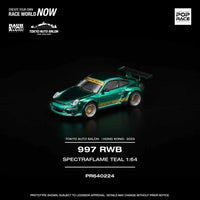 Thumbnail for PRE-ORDER Pop Race 1:64 Porsche RWB 997 Spectraflame Teal Tokyo Auto Salon Exclusive
