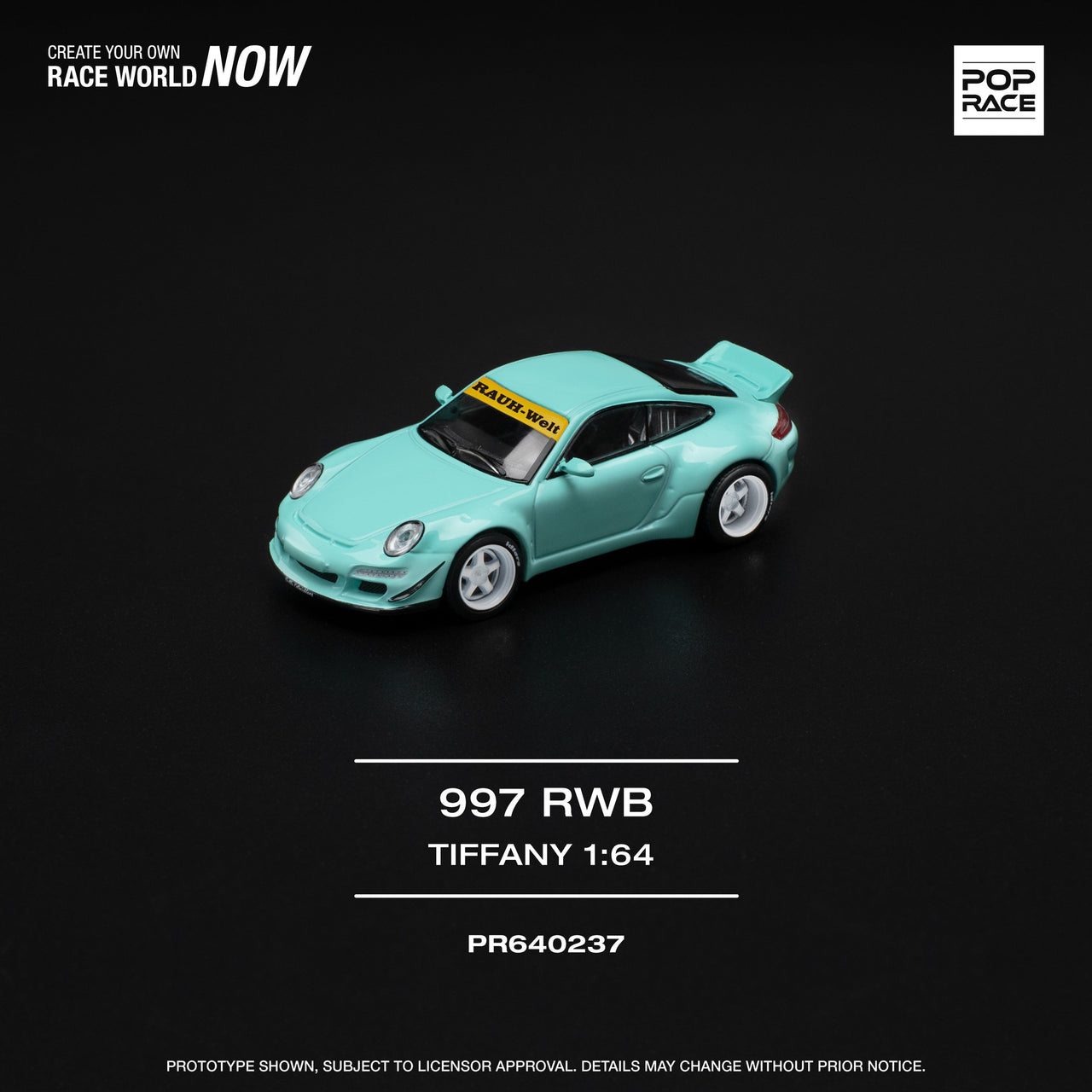 PRE-ORDER Pop Race 1:64 Porsche RWB 997 TIFFANY BLUE