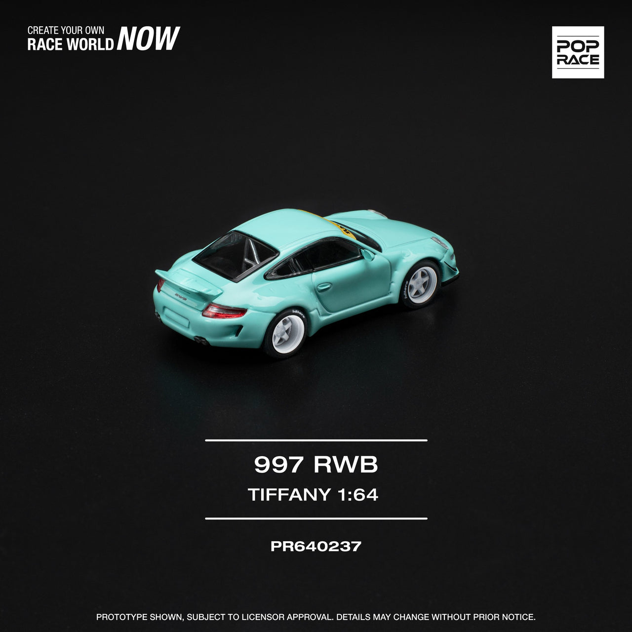 PRE-ORDER Pop Race 1:64 Porsche RWB 997 TIFFANY BLUE