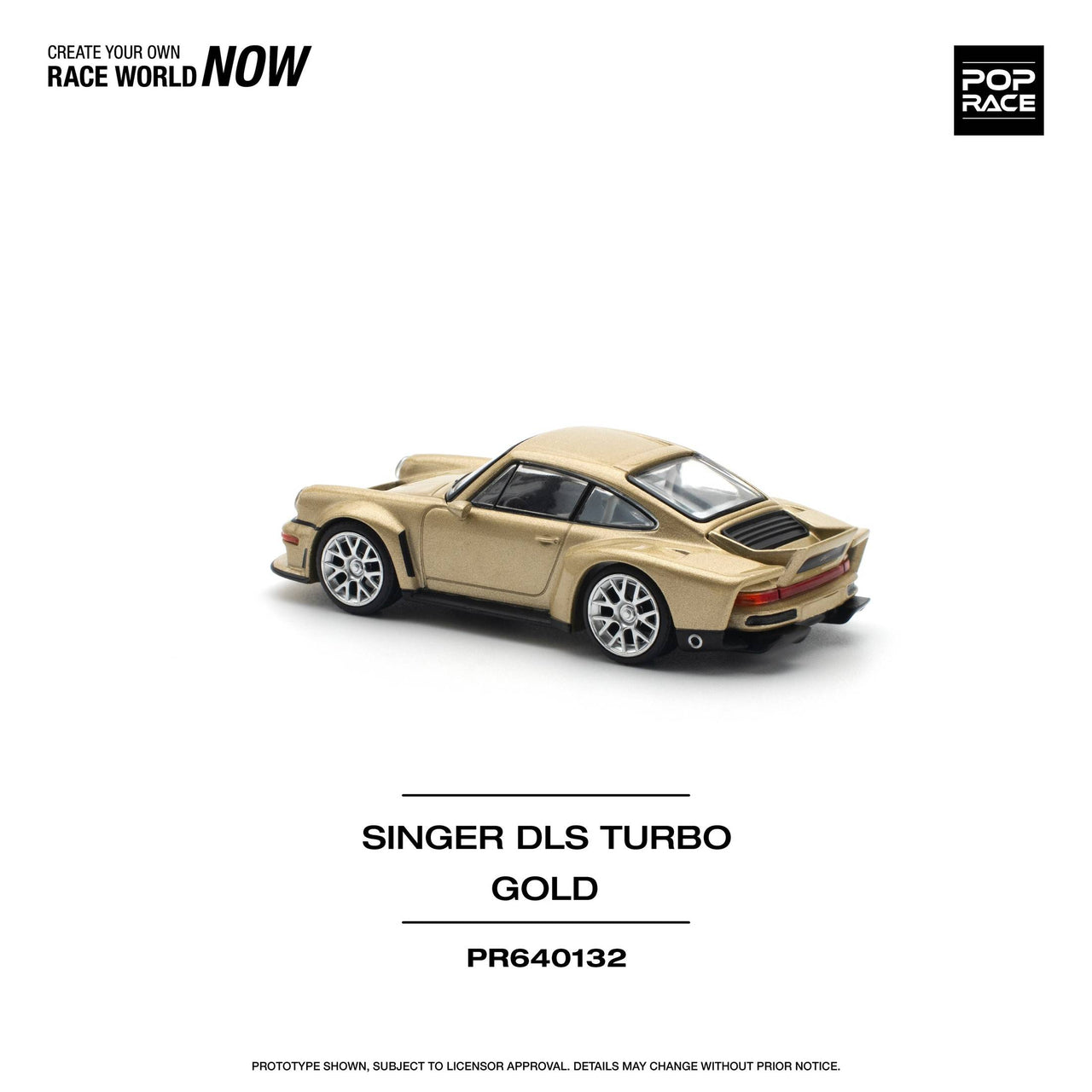 PRE-ORDER Pop Race 1:64 Porsche Singer DLS Turbo ROAD GOLD