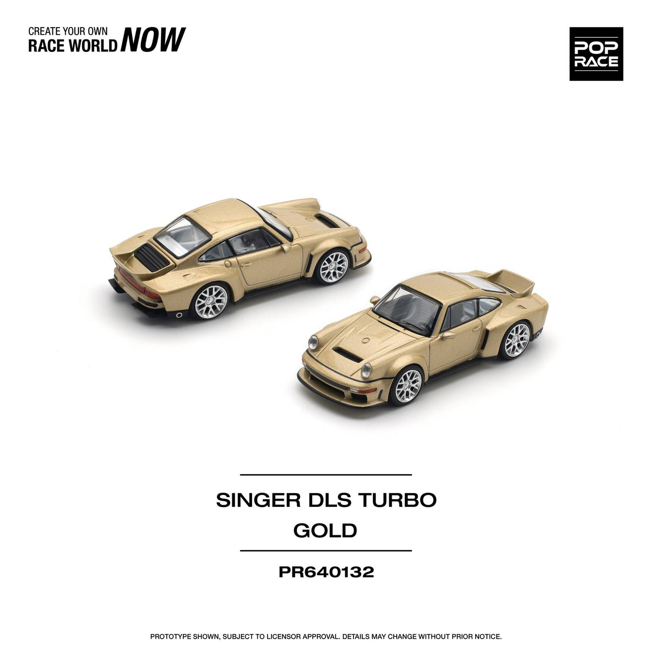 PRE-ORDER Pop Race 1:64 Porsche Singer DLS Turbo ROAD GOLD