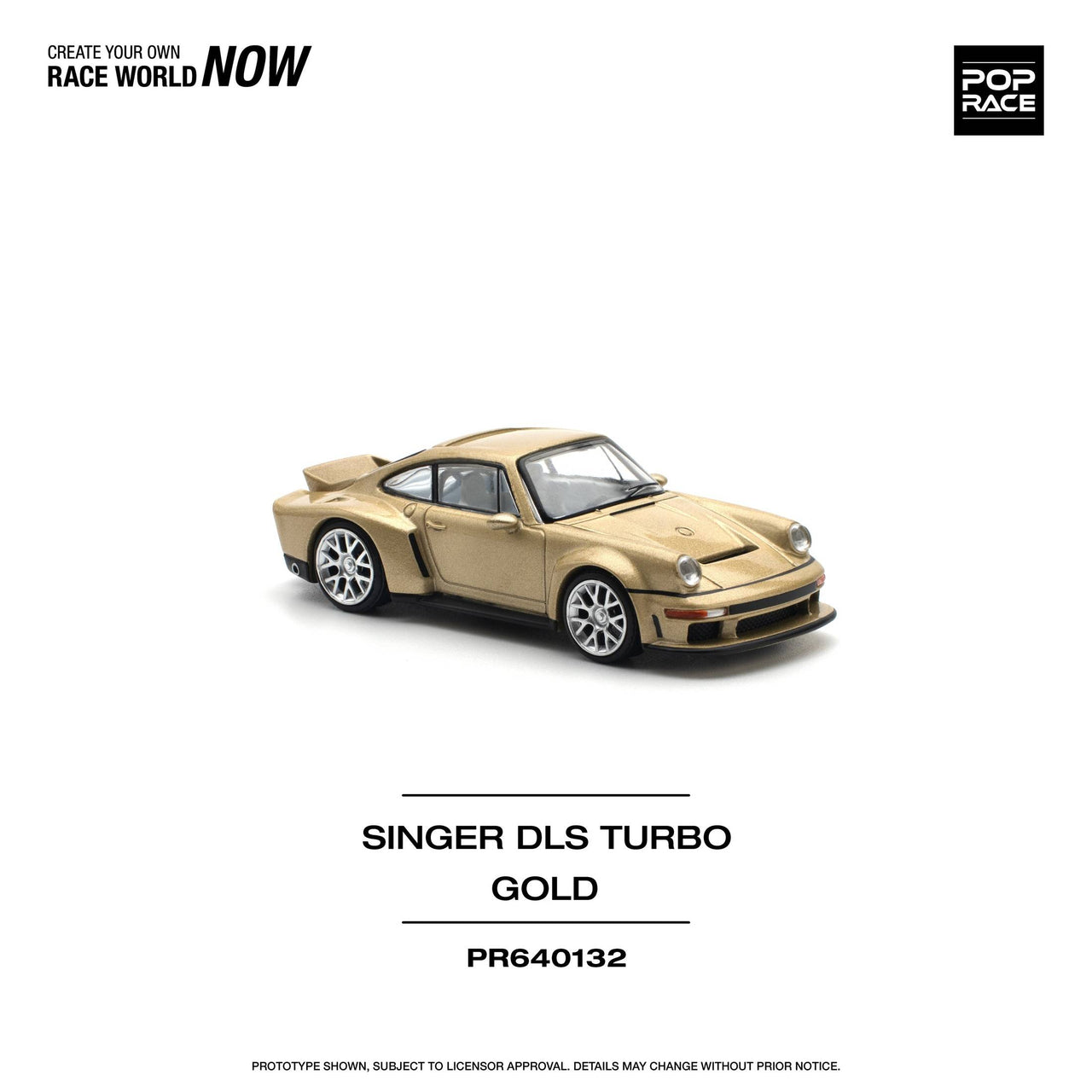 PRE-ORDER Pop Race 1:64 Porsche Singer DLS Turbo ROAD GOLD